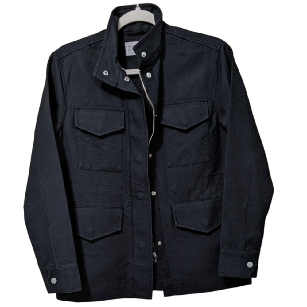 Everlane The modern utility military-esque zip front cotton jacket black XS